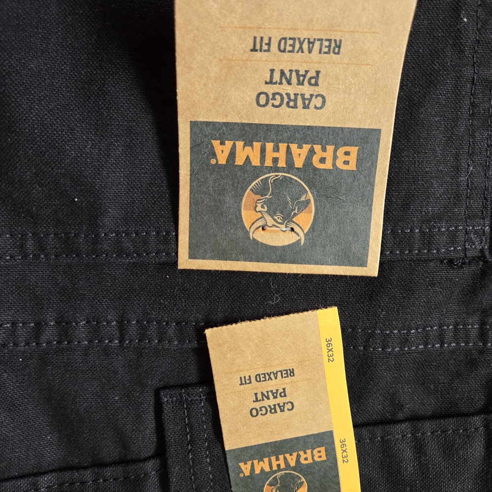 Brahma Black Men's Cargo Pants with Utility Pockets - Picture 3 of 3